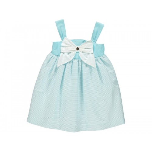 Girls Aqua Summer Bow Dress