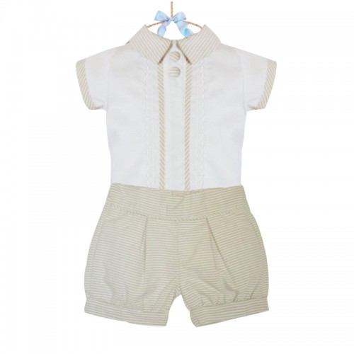 ROCCO - Traditional Top & Shorts Set BEIGE