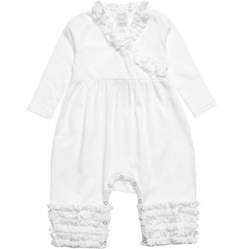 White Ruffle Romper