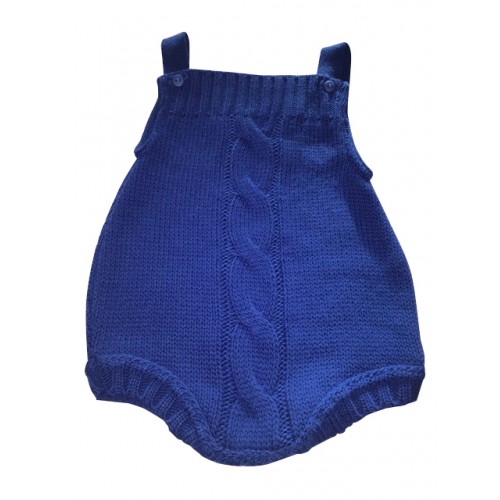 Royal Blue Knitted Cable Front Dungrees