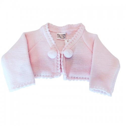 Baby Girls Pink Pom Pom Cardigan