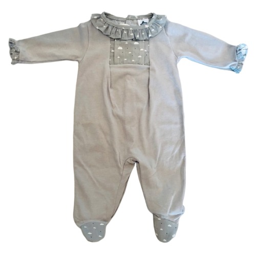 Grey Cloud Print Babygrow