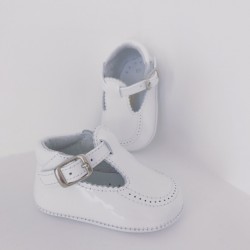 White Patent Pram Shoes