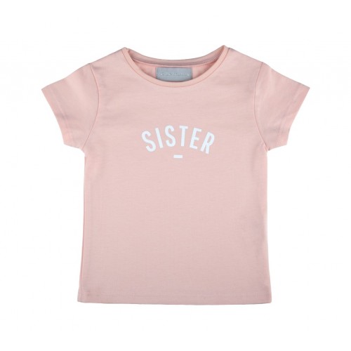 Blush 'SISTER' Cap-Sleeved T-Shirt