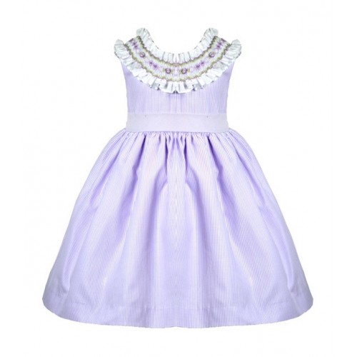 Lilac Hand Smocked Traditional Dress