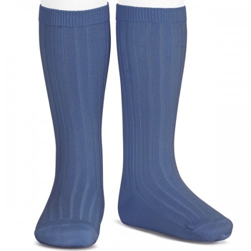 Condor Boys Ribbed Petrol Blue Socks