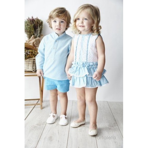 Girls Blue Gingham Dress 