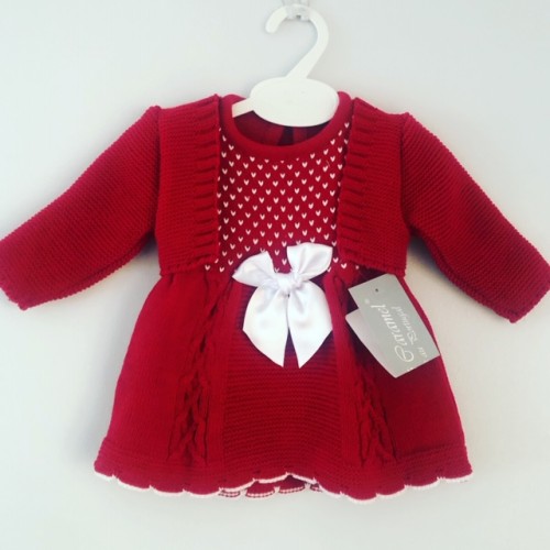 Baby Girls Knitted Dress & Cardigan Set