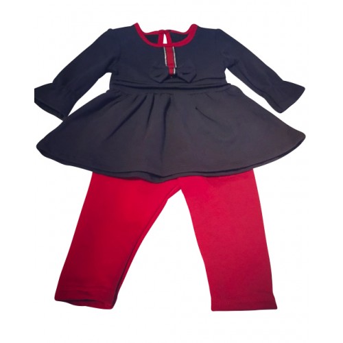 Baby Girls Navy/Red Lounge Set