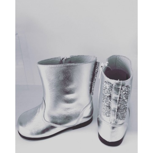 Silver Glitter Boots