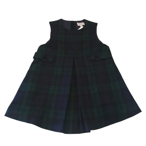 Girls Green/Navy Tartan Dress