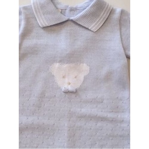 Boys Knitted Teddy Romper 