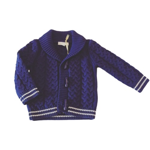 Boys Navy Knit Cardigan