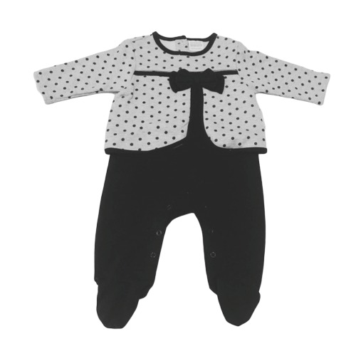 Baby Girls Spotty Romper - Grey