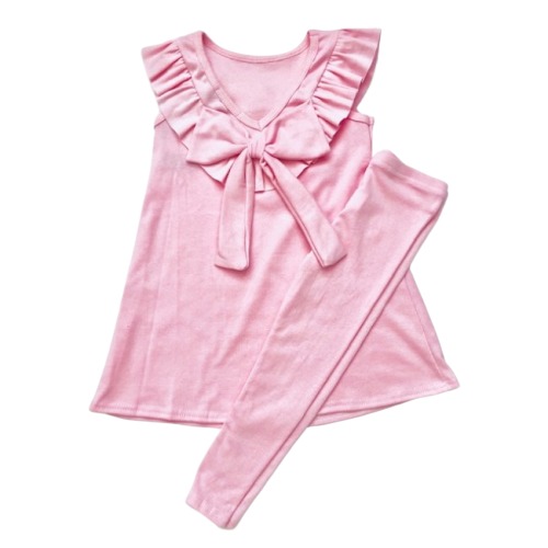 Pink Ruffle Top & Leggings Set 