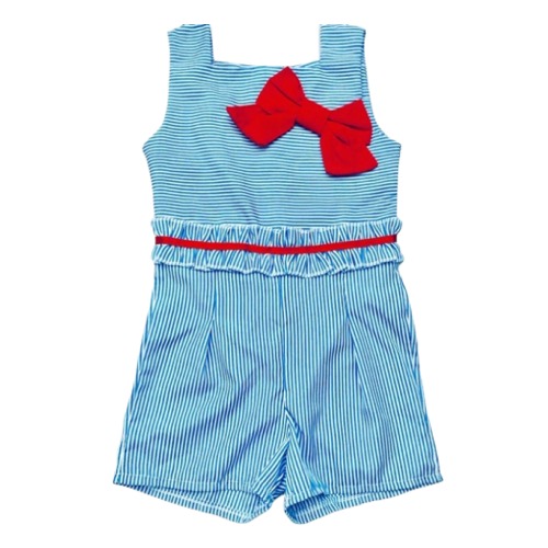 Girls Pin Strip Play Suit